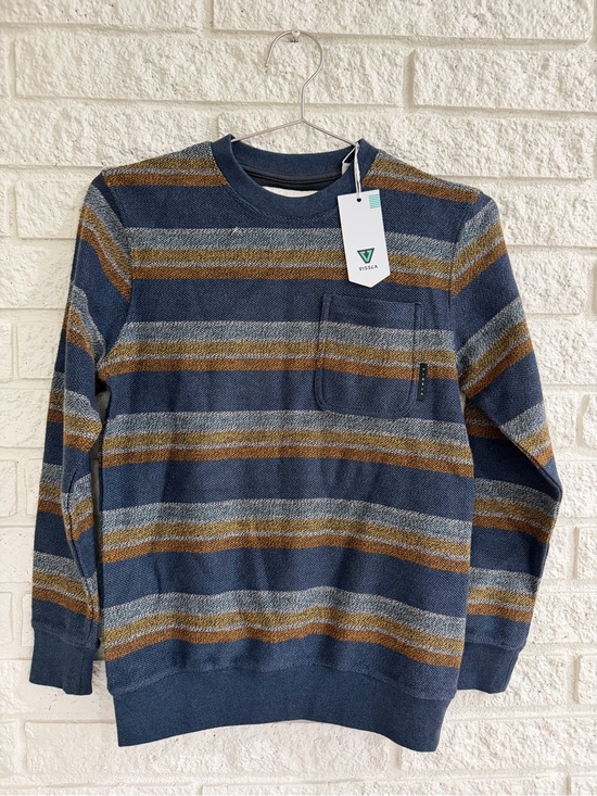 VISSLA Other - VISSLA Quiver Pocket Blue Striped Crewneck Sweatshirt with Stripes